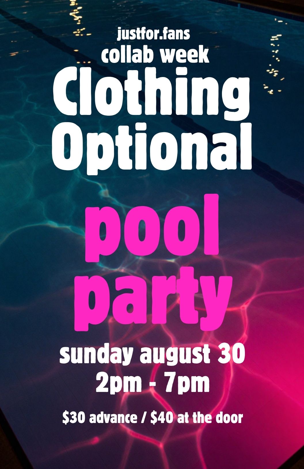 JFF Collab Week Clothing Optional Pool Party